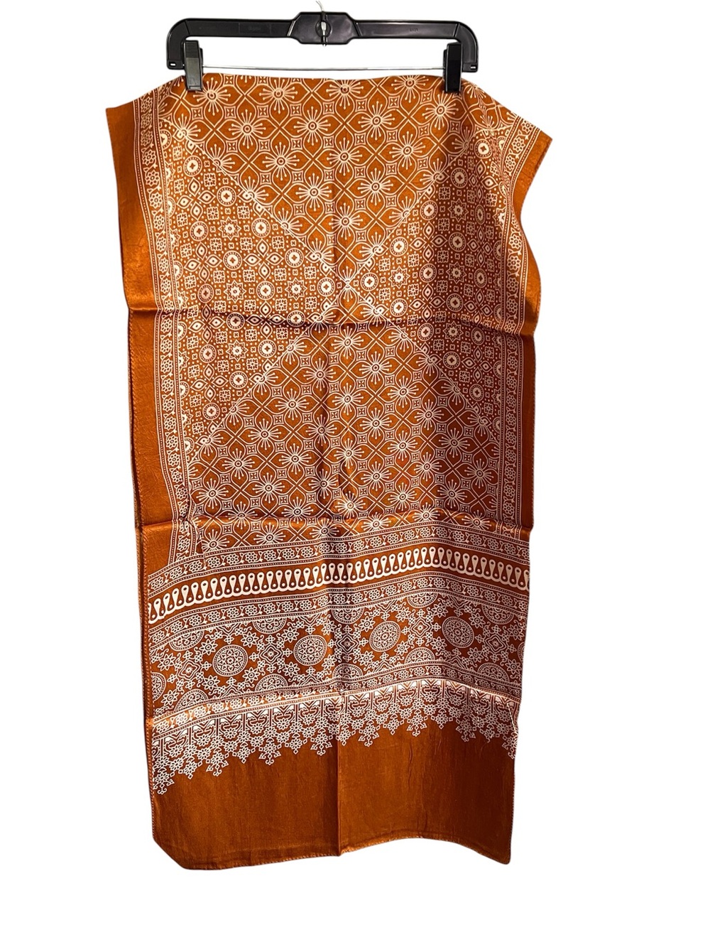 Handcrafted Ajrakh Modal Silk Mustard Yellow Scarf/Stole